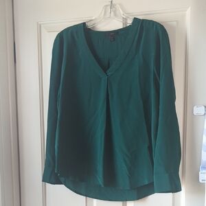 Emerald Green Silk Blouse